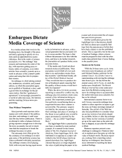 Embargoes Dictate Media Coverage of Science