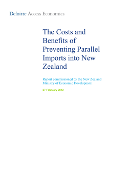 Costs and benefits of preventing parallel imports into New