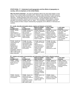 Social Science - State Goal 17: Understand world