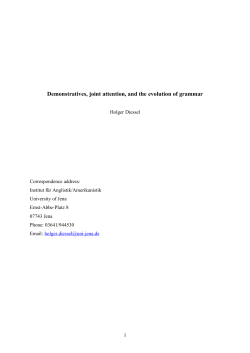 Demonstratives, joint attention, and the evolution of grammar