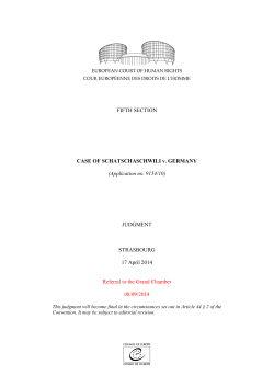 FIFTH SECTION CASE OF SCHATSCHASCHWILI v