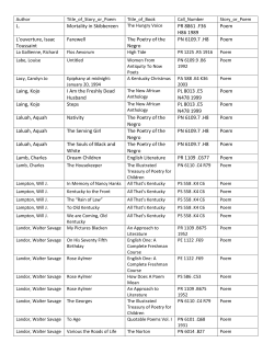 Poems L-N - Lindsey Wilson College
