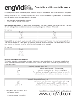 Countable and Uncountable Nouns