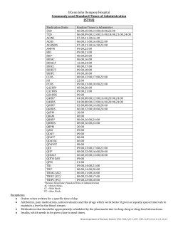 Standard Times of Administration