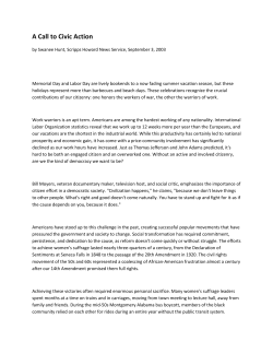 A Call to Civic Action