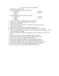 Early American Politics Study Guide 1. Study your