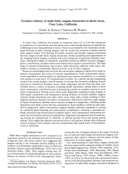 Textural eyidence of mafic-felsic magma interaction in dacite lavas