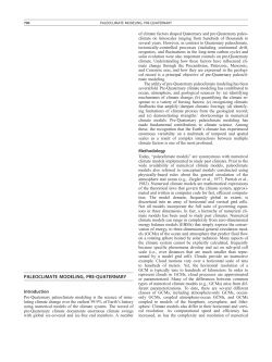 Paleoclimate Modeling