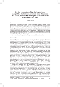 On the systematics of the harlequin frogs (Amphibia: Bufonidae