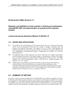 Digestion and Distillation of Total Cyanide in Drinking and