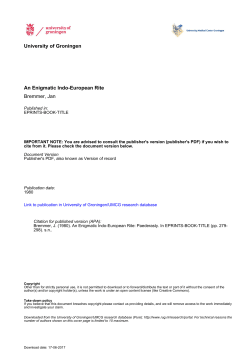 An Enigmatic Indo-European Rite Bremmer, Jan