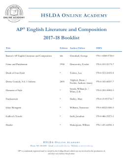 English Literature and Composition booklist