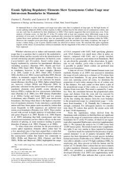 Exonic Splicing Regulatory Elements Skew