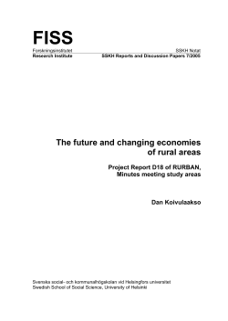 The future and changing economies of rural areas Project Report
