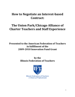 How to Negotiate an Interest-Based Contract: the Union