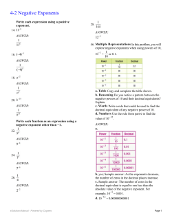 4-2 Negative Exponents