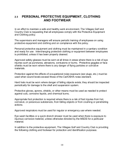 2.3 personal protective equipment, clothing and footwear