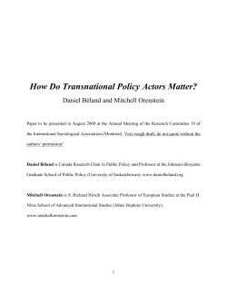 How Do Transnational Policy Actors Matter?