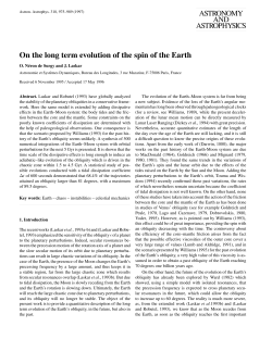 On the long term evolution of the spin of the Earth