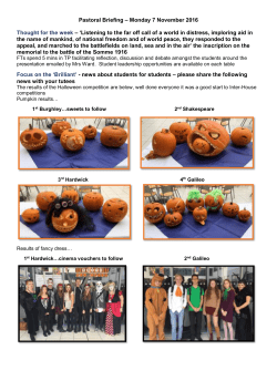 Pastoral Briefing &ndash; Monday 12 September