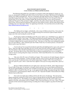 Hollywood`s Silent Echoes Tour - Silent Locations