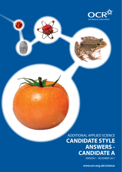candidate style answers - candidate a