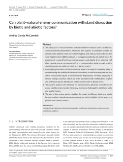 natural enemy communication withstand disruption by biotic and