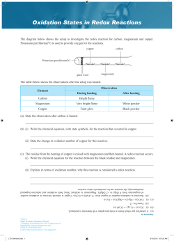 Oxidation States in Redox Reactions