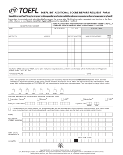 TOEFL iBT Additional Score Report Request Form