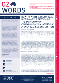 Ozwords, October 2015. - Australian National Dictionary Centre