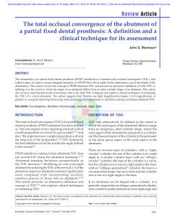 The total occlusal convergence of the abutment of