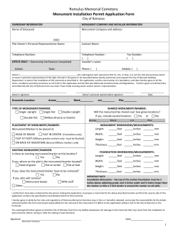 Monument Installation Application Form