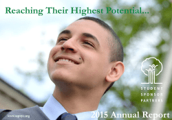 2015 Annual Report - Student Sponsor Partners