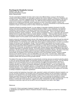 Psychogenic Headache (2004)