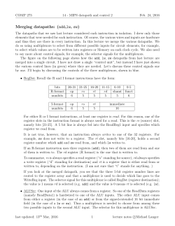 Merging datapaths: (add,lw, sw)