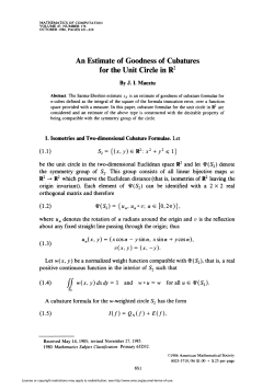 for the Unit Circle in R2 - American Mathematical Society