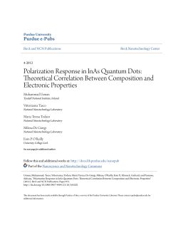 Polarization Response in InAs Quantum Dots - Purdue e-Pubs