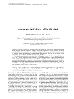 Approaching the prehistory of Norfolk Island