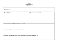 Science Forces and Motion Frictional Forces What is friction? Give