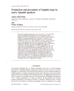Production and perception of English stops by native Spanish