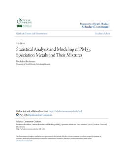 Statistical Analysis and Modeling of PM 2.5 Speciation Metals and