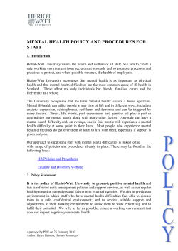 Mental Health Policy - Heriot