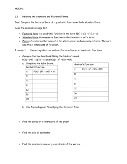 3.2Relating the standard and factored forms