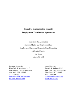 Executive Compensation Issues in Employment Termination