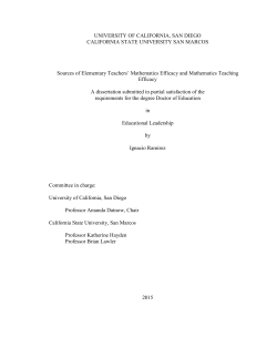 Sources of Elementary Teachers` Mathematics Efficacy and