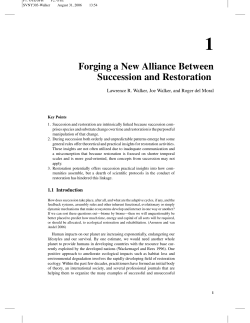 Forging a New Alliance Between Succession and Restoration
