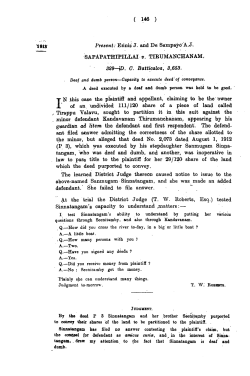 ( 146 ) Present: Erinis J. and De Sampayo`AJ