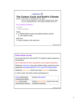 Lecture 26 The Carbon Cycle and Earth`s Climate - SOEST