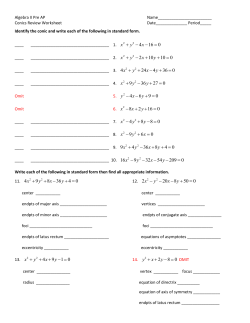 5-22-17 Conic Sections Review
