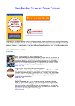 PDF The Merriam Webster Thesaurus